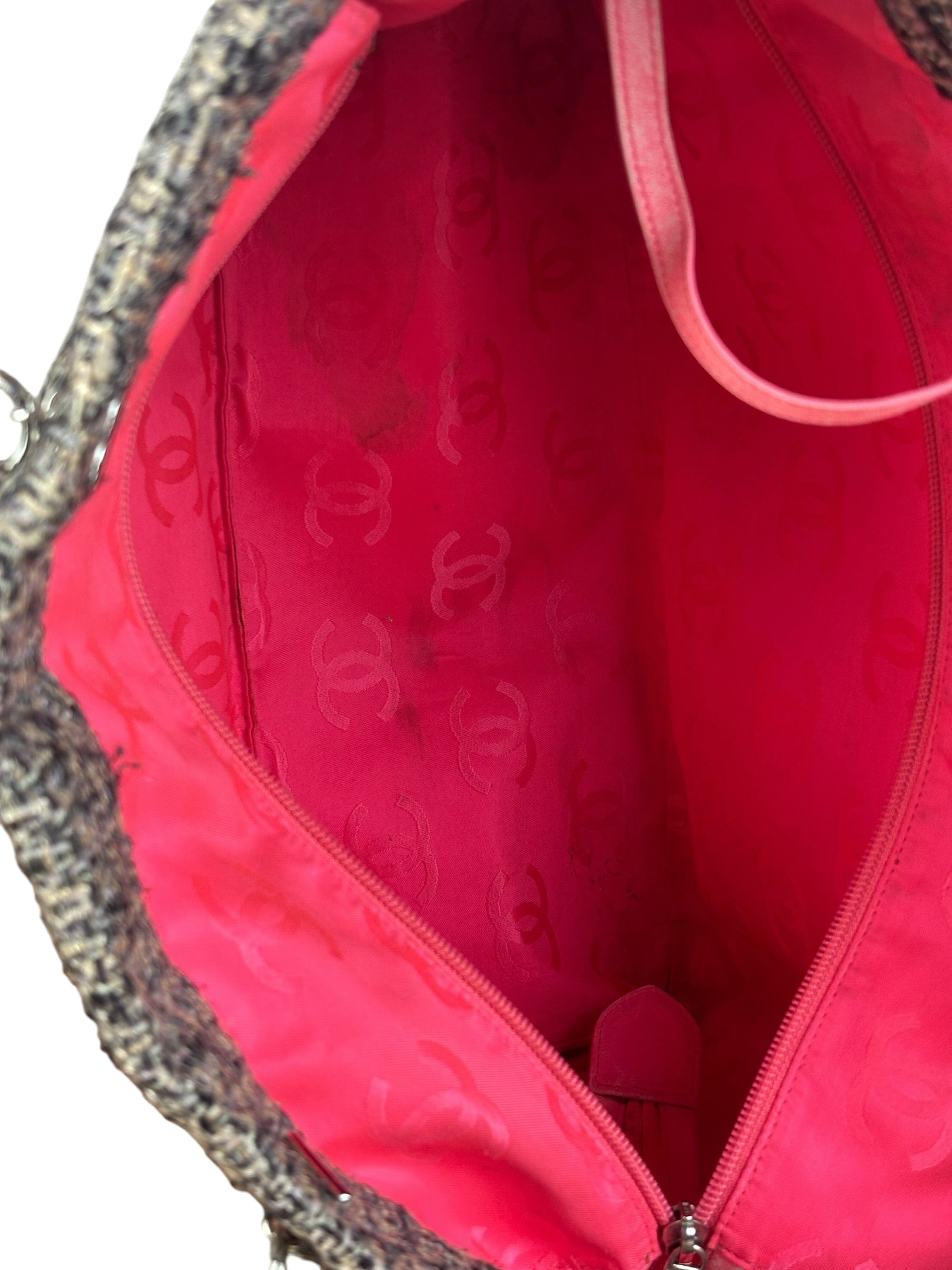 Chanel Grey Tweed Cambon Line Tote Bag 2004