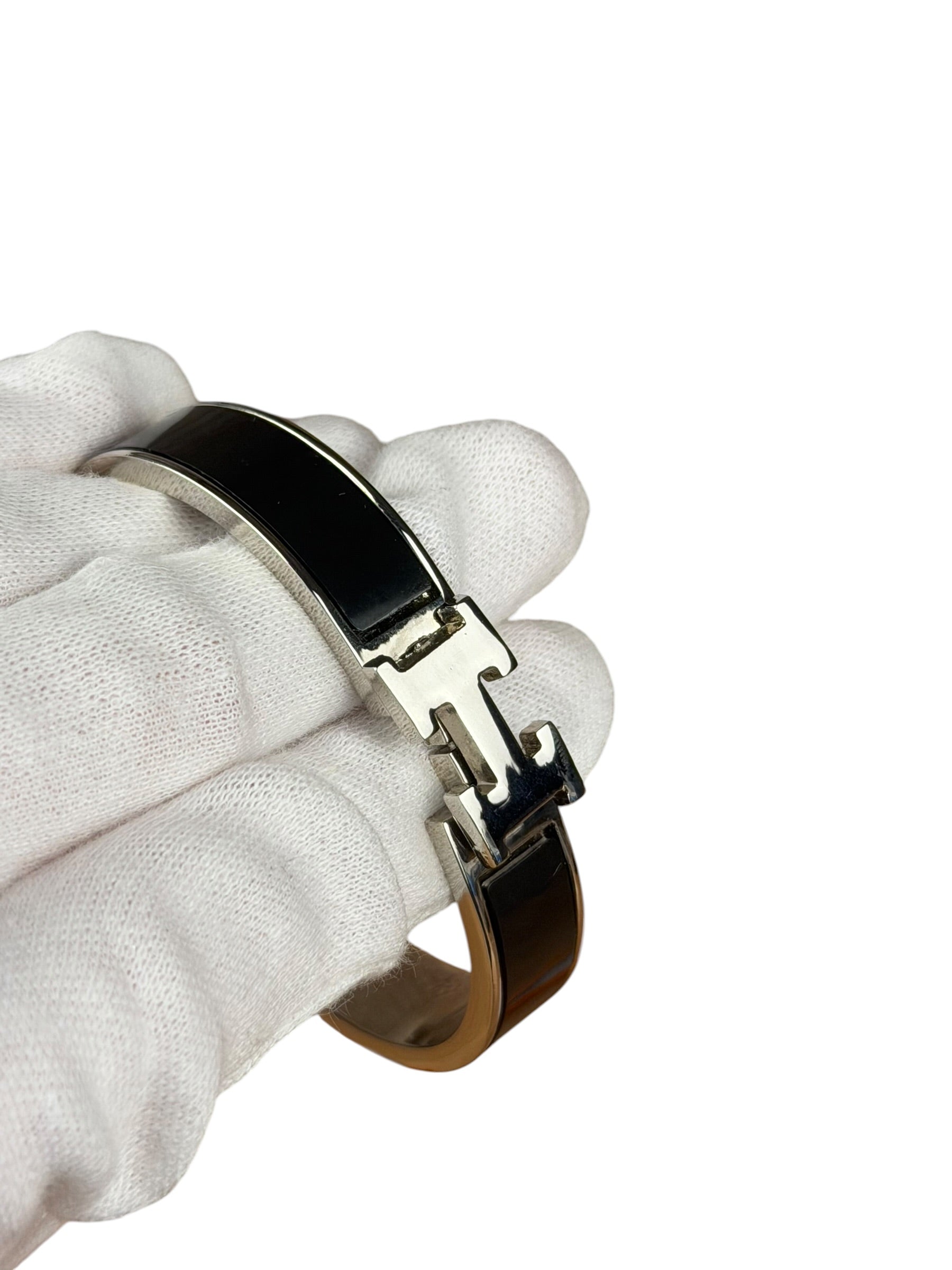 Hermes H Black/Palladium Clic Bracelet