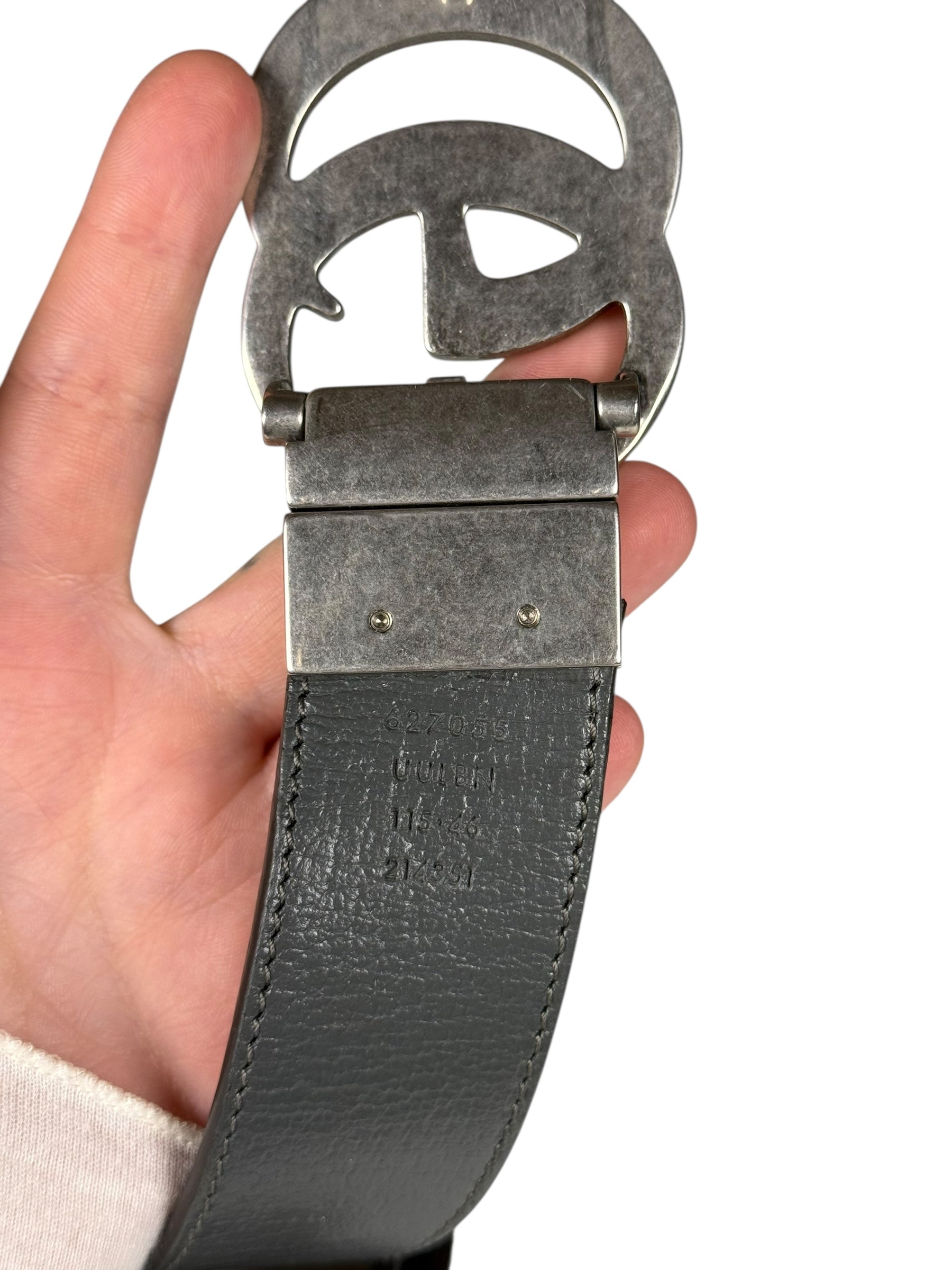 Gucci Belt Reversible Black GG Supreme/Black Silver Hardware