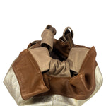 Loewe Gold/Bronze Leather Nappa Aire Handbag