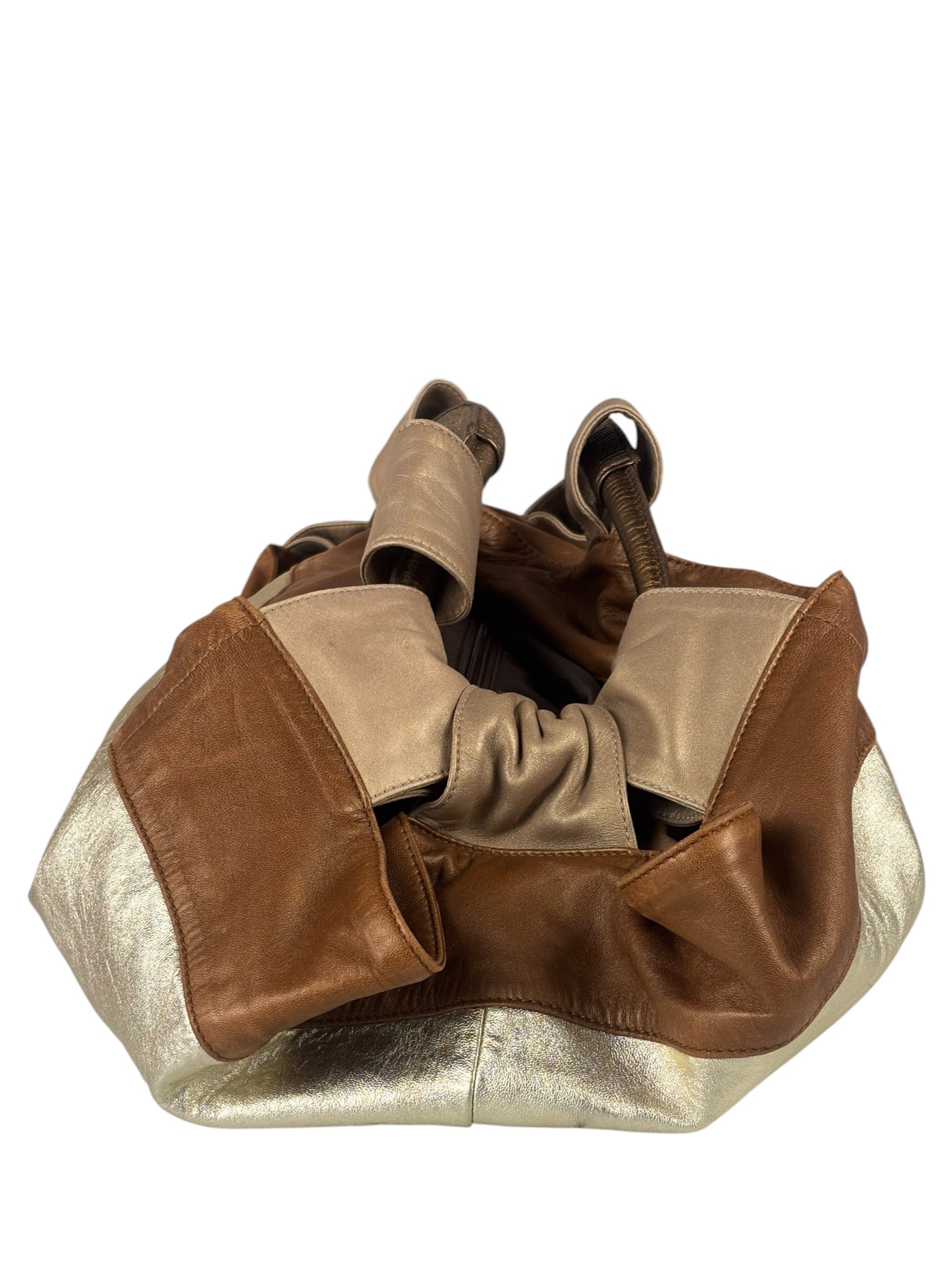 Loewe Gold/Bronze Leather Nappa Aire Handbag