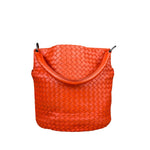 Bottega Veneta Sunset Orange Intrecciato Leather Hobo Tote