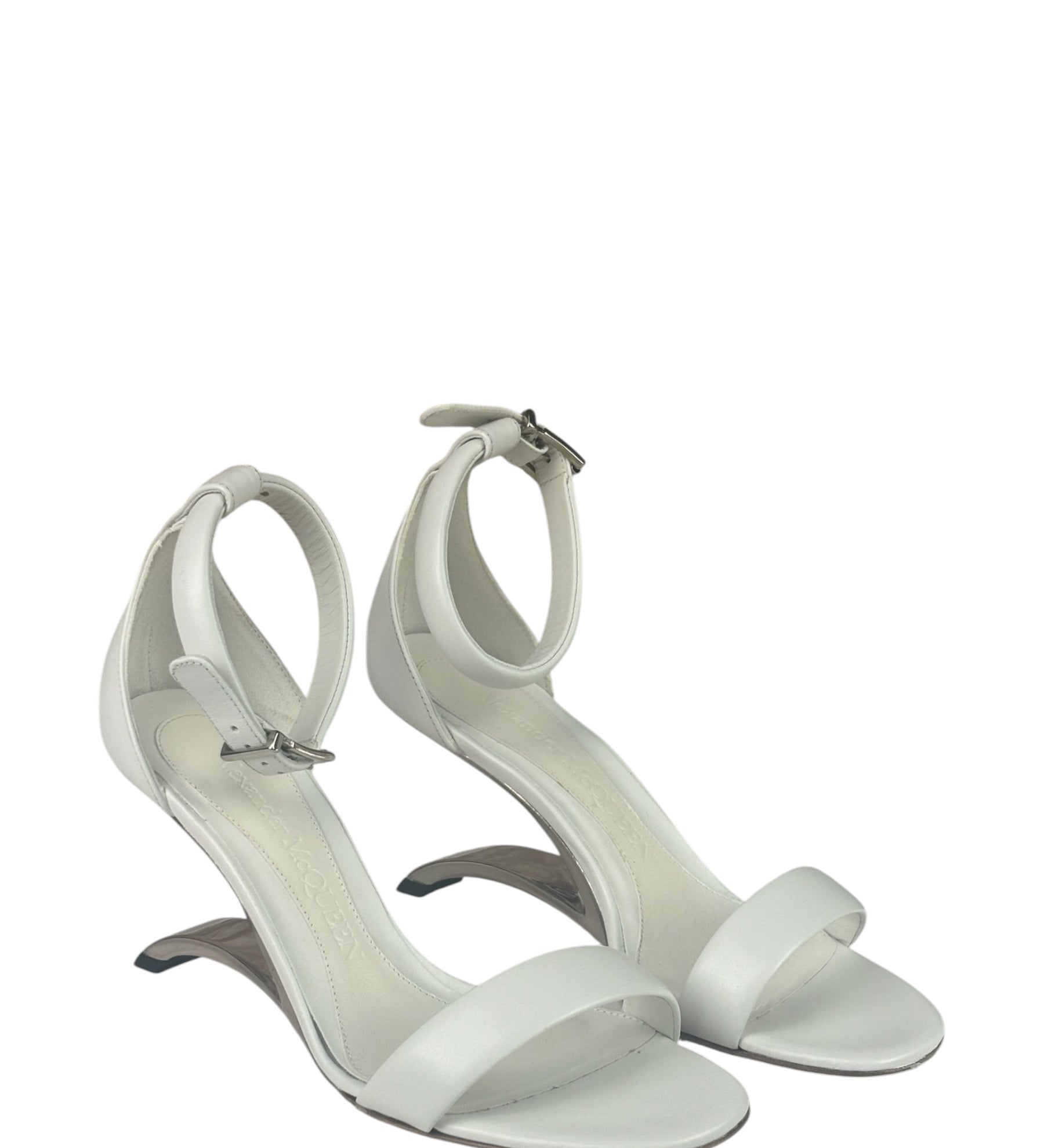 Alexander McQueen White Arc Calfskin Sandal