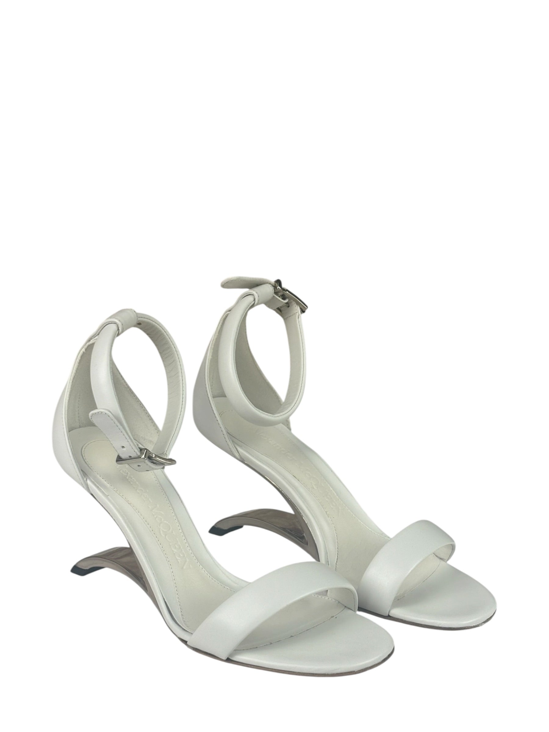 Alexander McQueen White Arc Calfskin Sandal