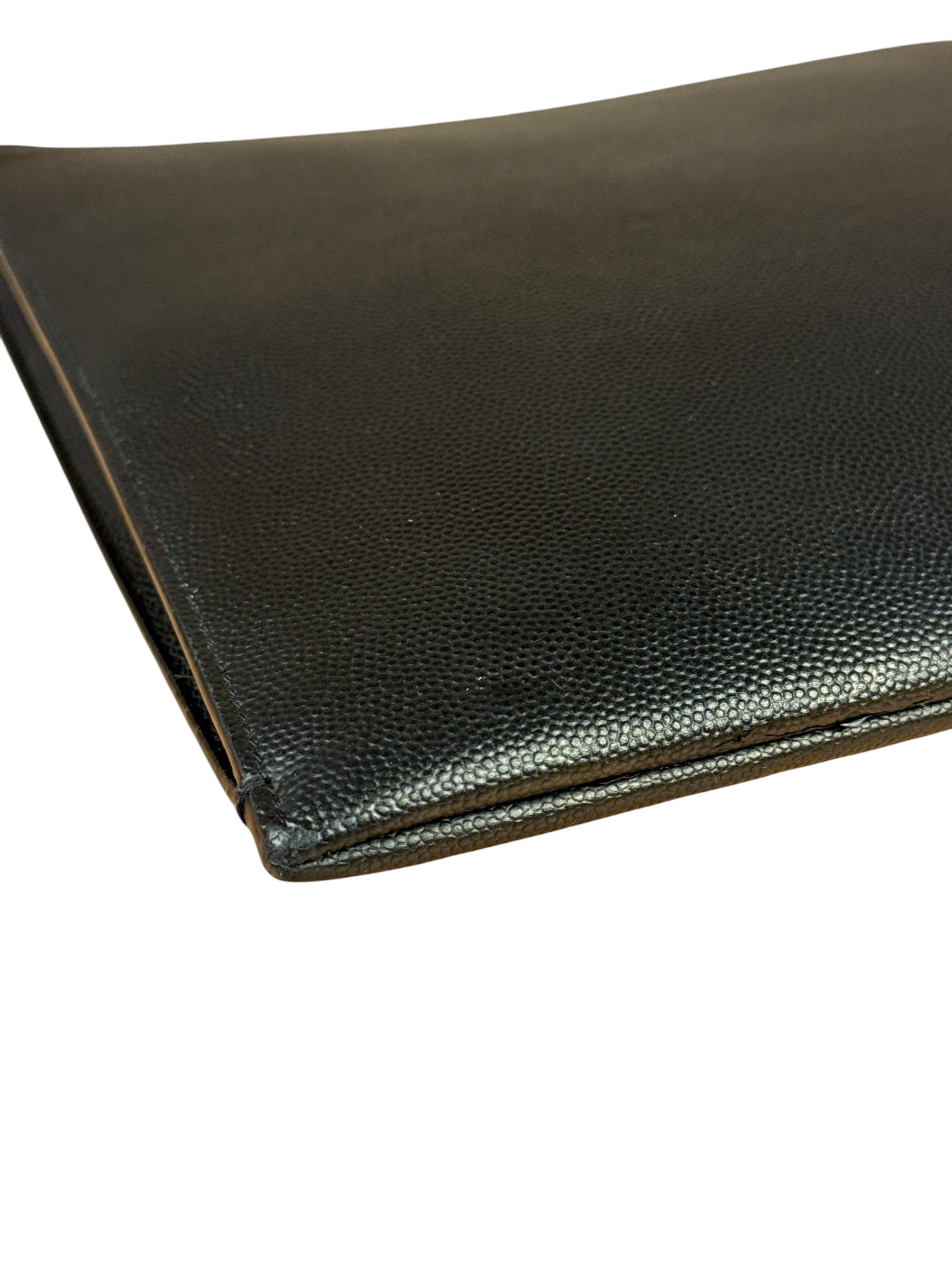 Yves Saint Laurent Black Grain De Poudre Zipped Tablet Holder