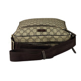 Gucci Brown Leather Trim Supreme Crossbody Bag