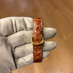 Cartier Tank Cream Roman Dial Brown Strap