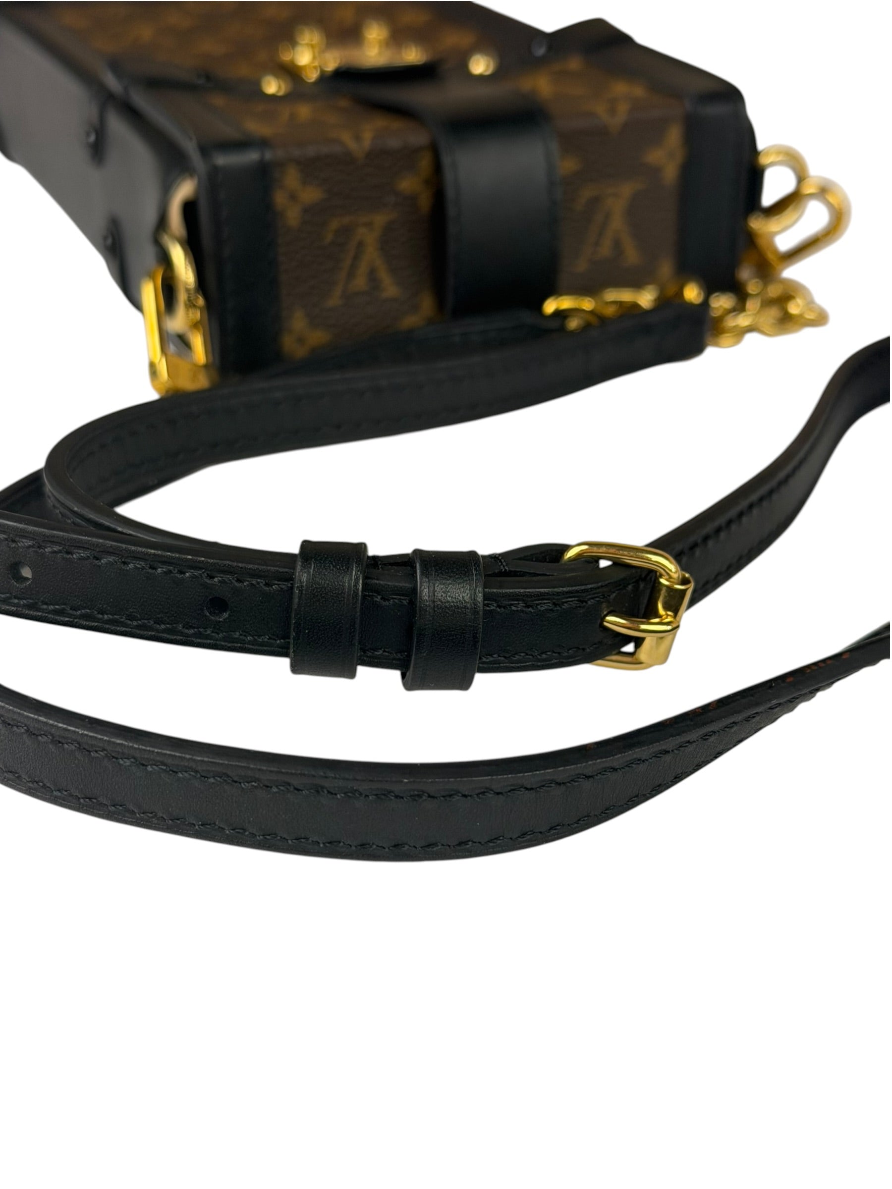 Louis Vuitton Black Monogram Vertical Trunk Pochette