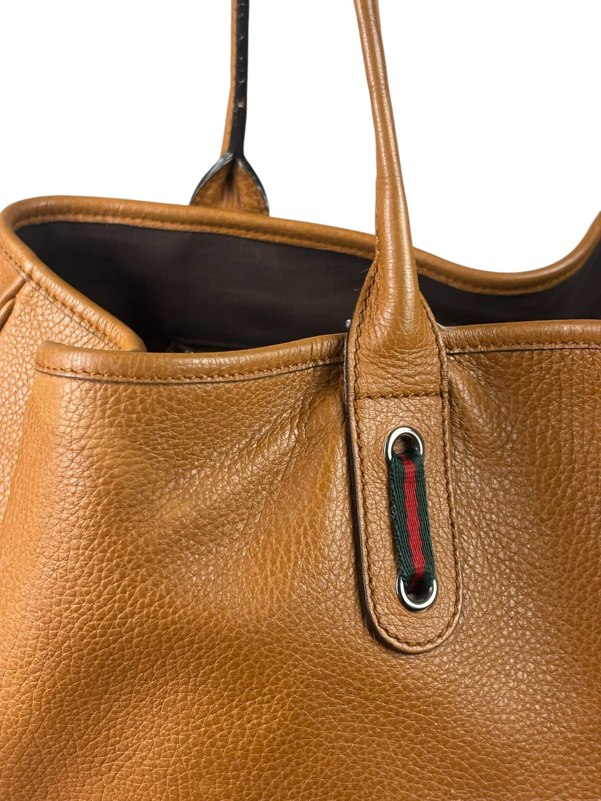 Gucci Brown Leather Sherry Line  Large Tote Bag