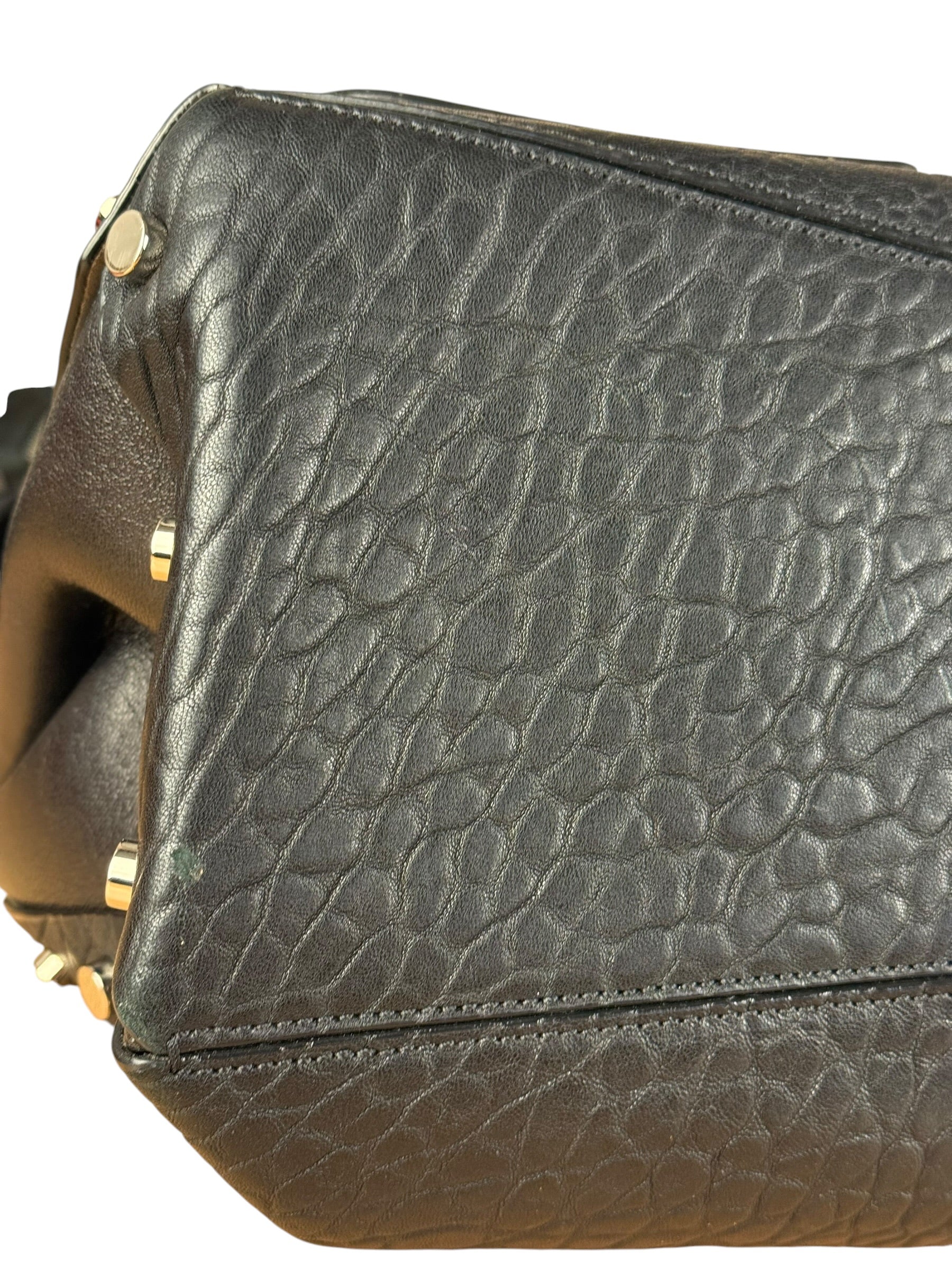 Jimmy Choo Black Leather Lockett Pebble Shoulder/Hand Bag