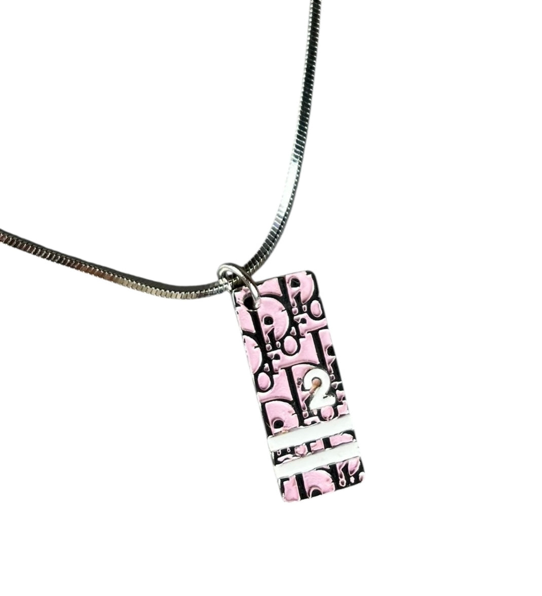 Christian Dior Vintage Pink Trotter Pendant Necklace