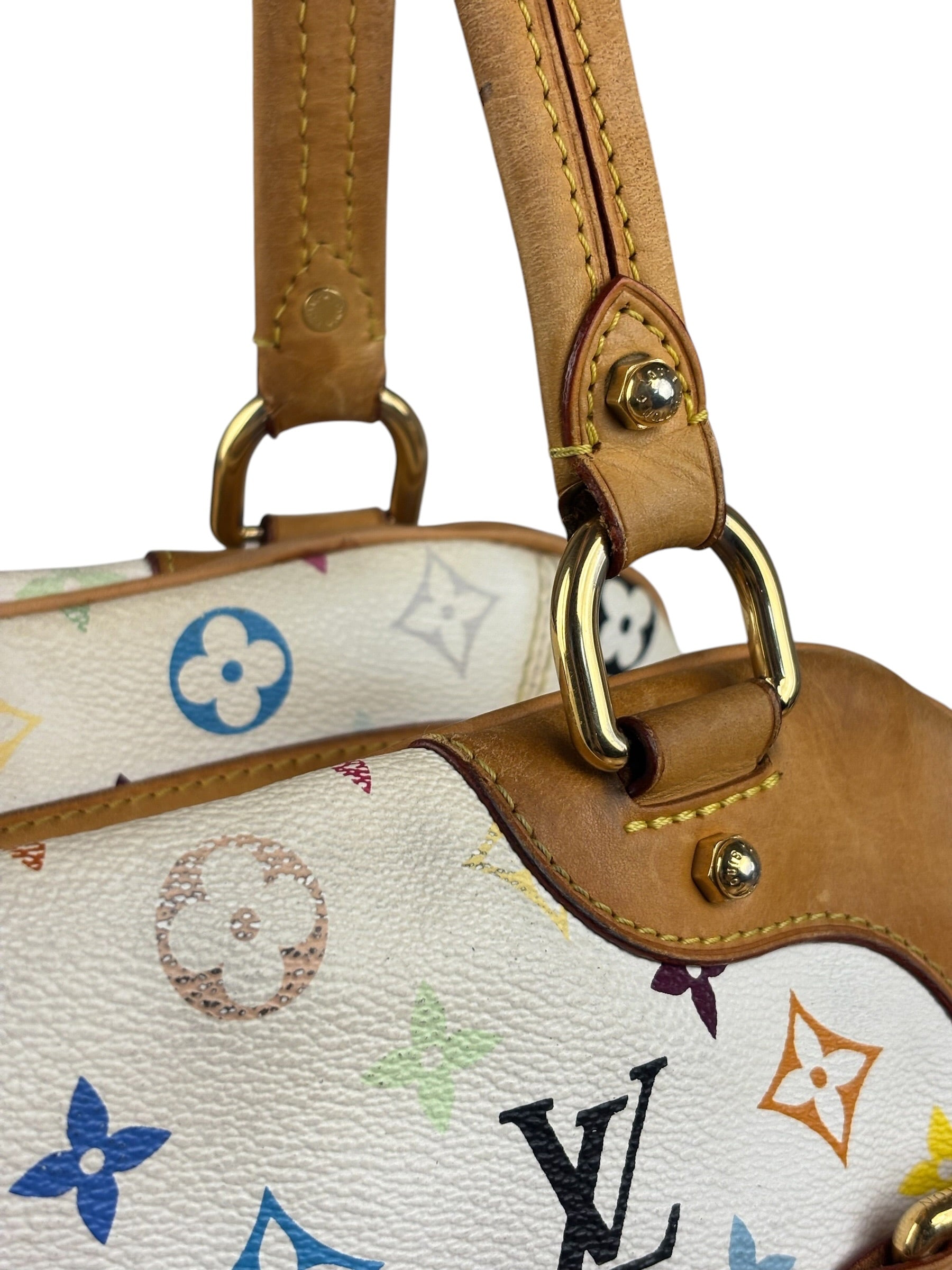 Louis Vuitton White Monogram Murakami Claudia Handbag