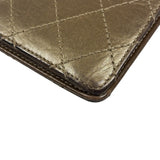 Chanel Metallic Bronze Quilted Leather Bi-Fold Long Wallet