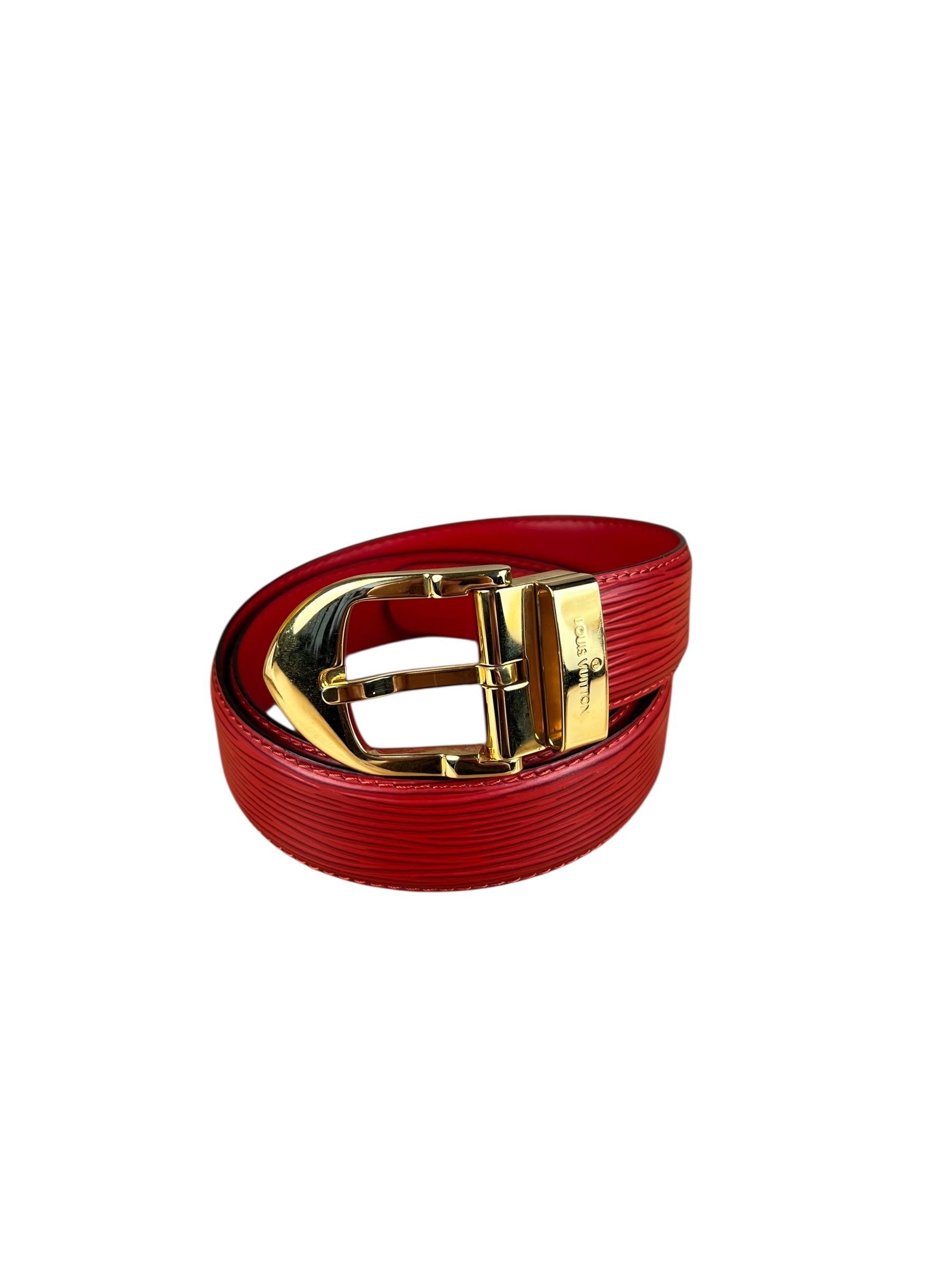 Louis Vuitton Red Epi Leather Belt