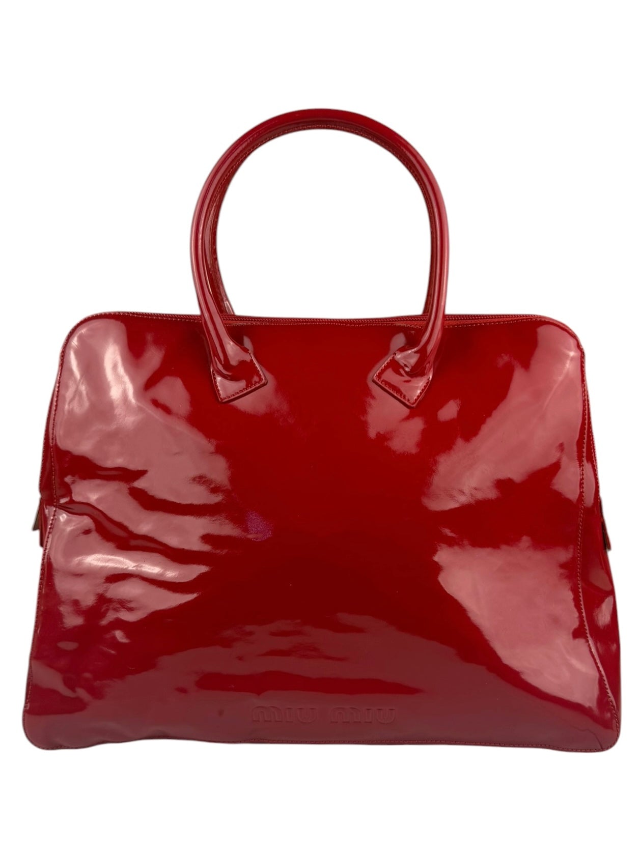 Miu Miu Glossy Candy Red Patent Leather Tote Bag