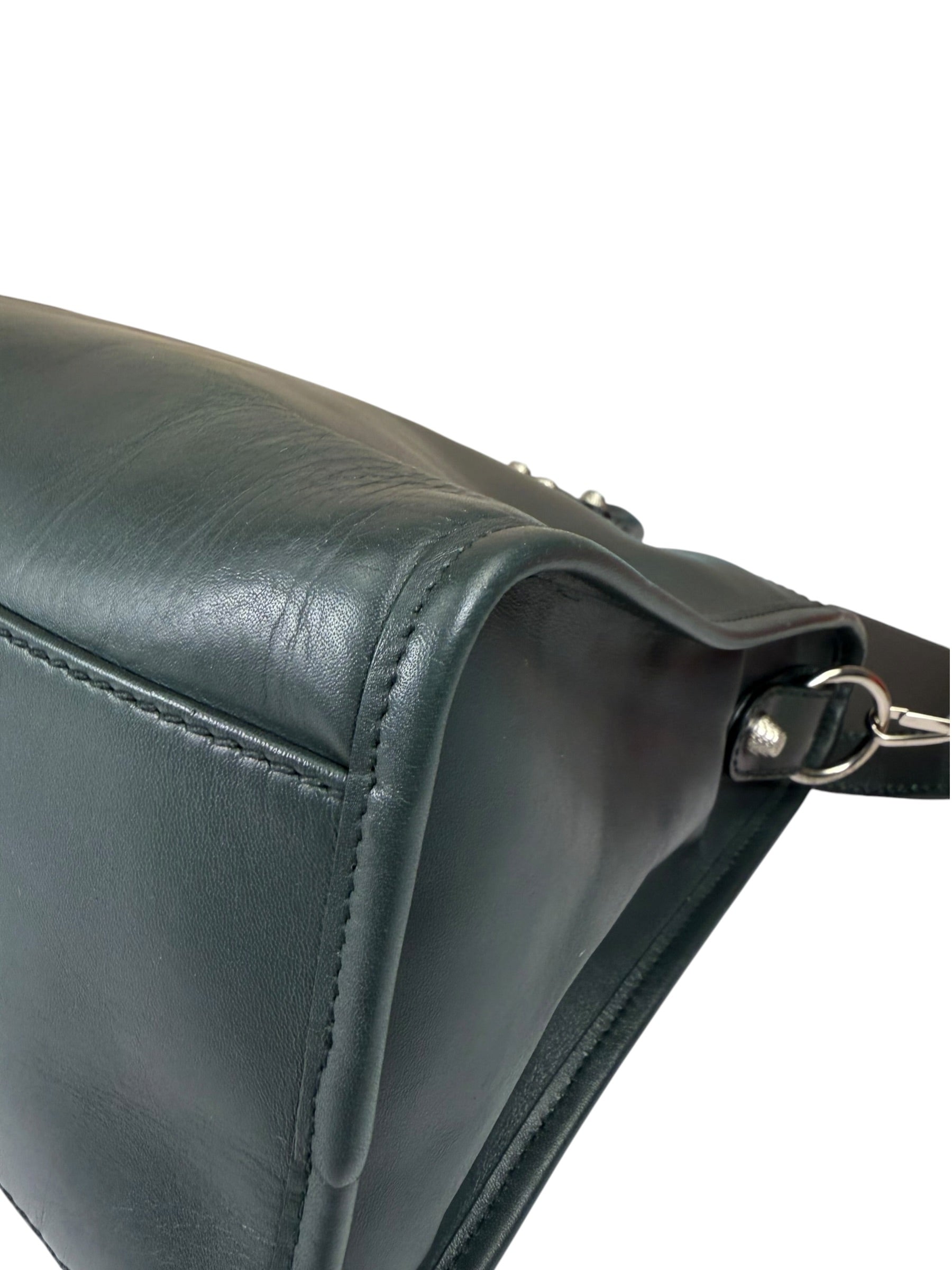 Balenciaga Green Calfskin Metallic Trim Giant 12 City Bag