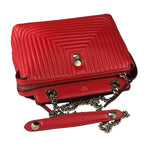 Fendi Vintage Red Calfskin Potcom Click Small Shoulder Bag