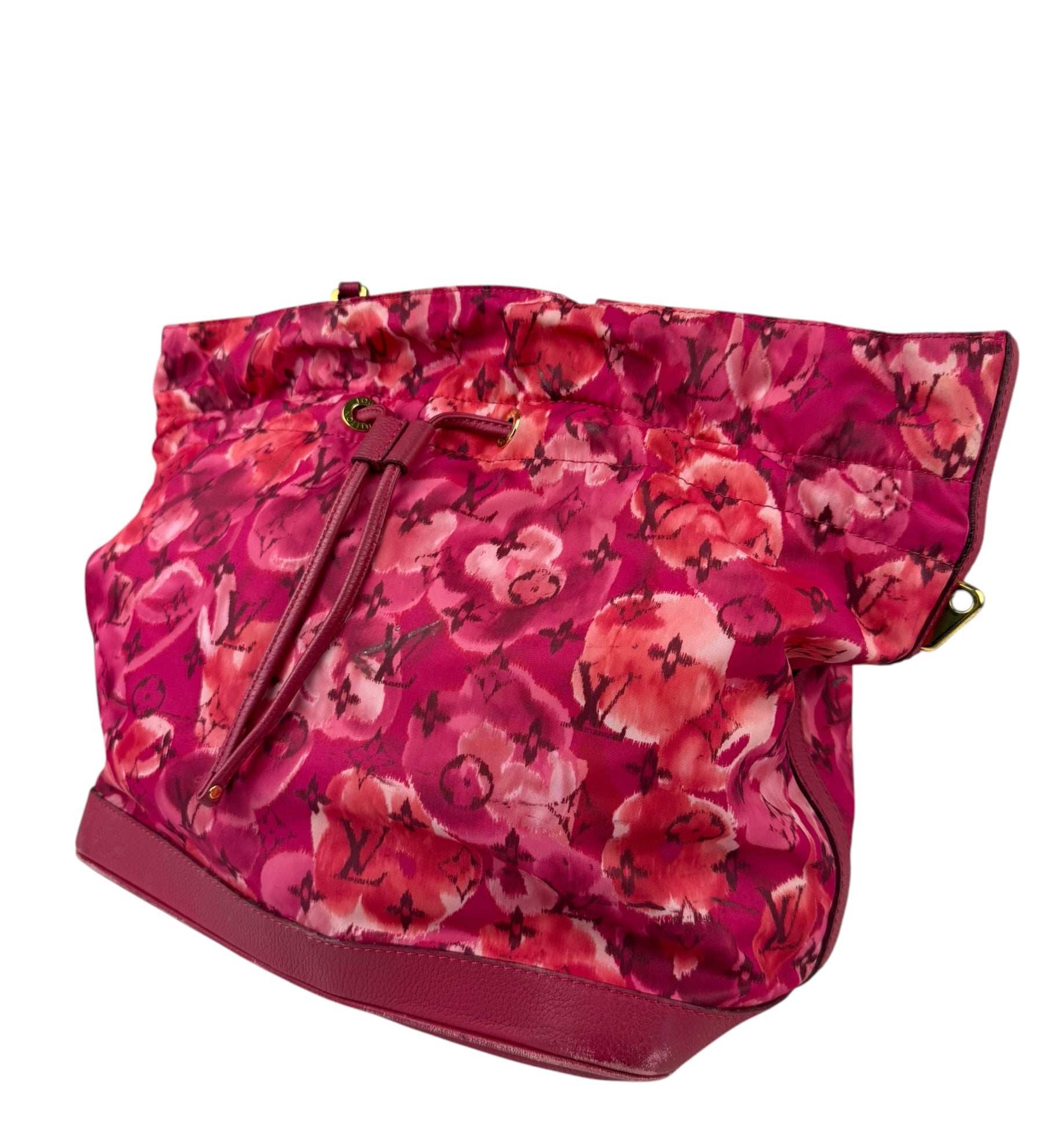 Louis Vuitton Pink Leather Trim Floral Ikat Noefull PM