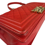 Chanel Red Quilted Caviar Boy Flap Bag 2019