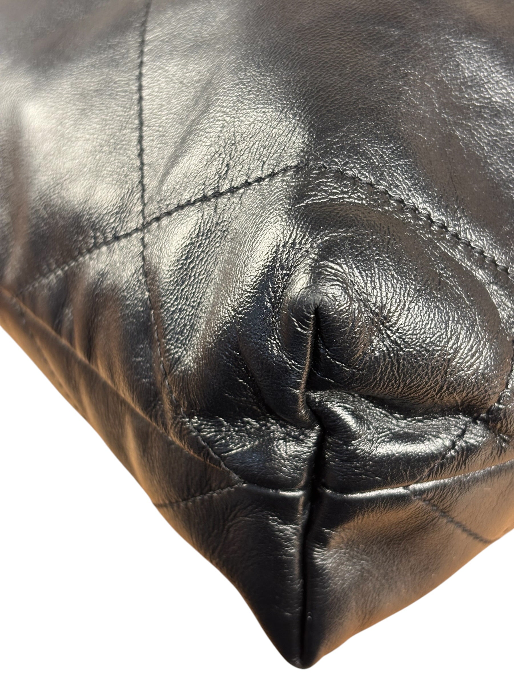 Chanel Black Quilted Leather 22 Chain Hobo Bag 2021