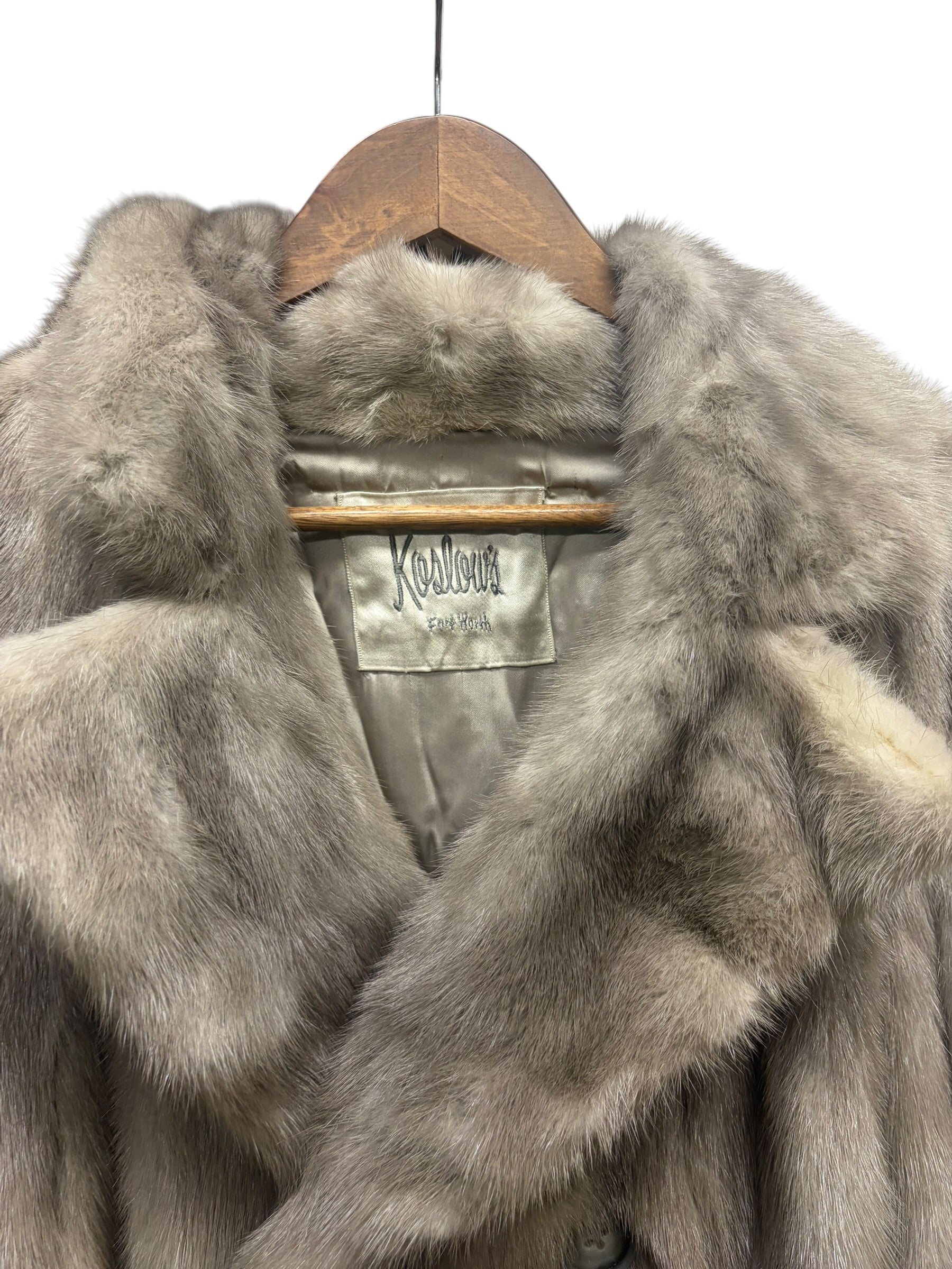 Vintage Koslouis Light Grey Mink Fur Coat
