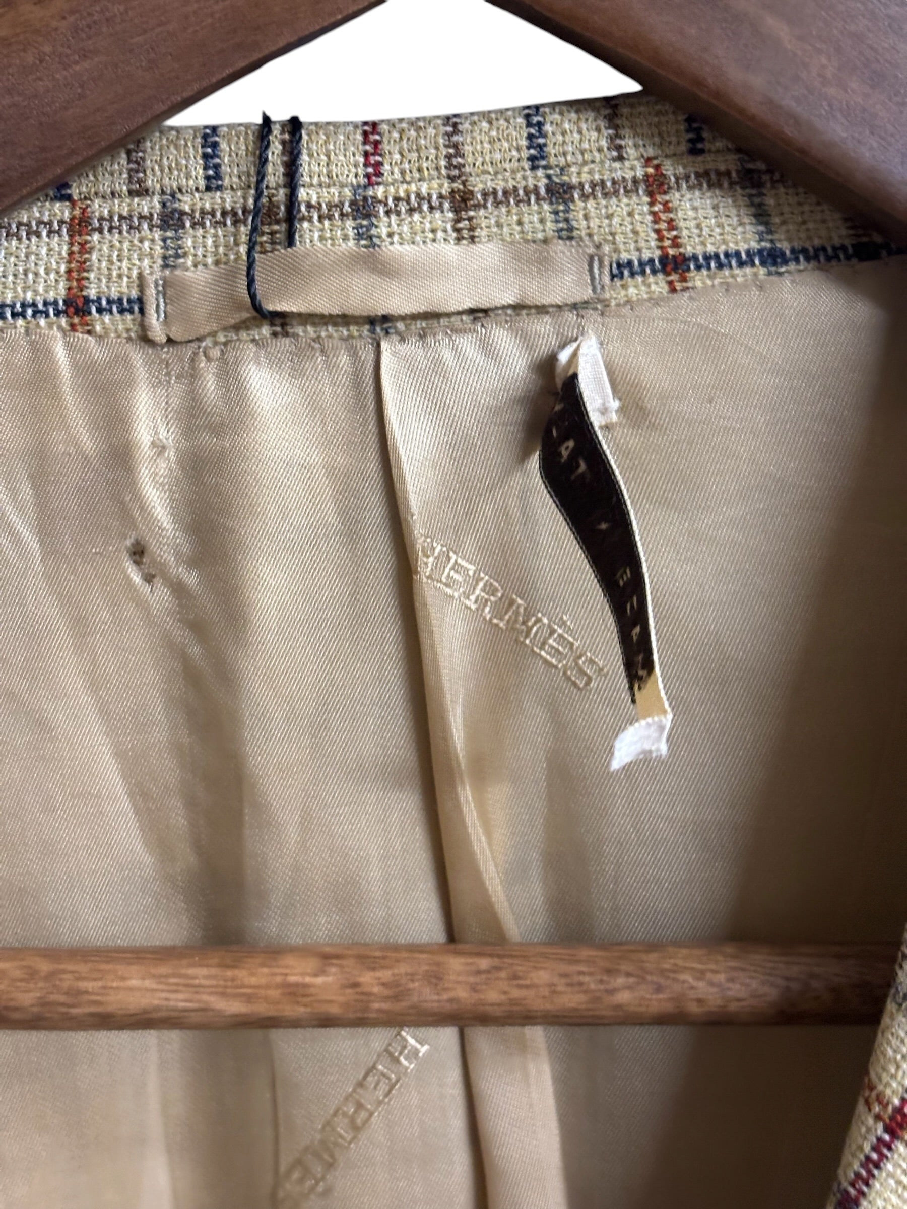 80s/90s Vintage Hermes Plaid Sportcoat (Distressed)