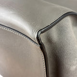 Celine Grey Suede/Leather Crocodile Embossed Trapeze Two-Way Bag
