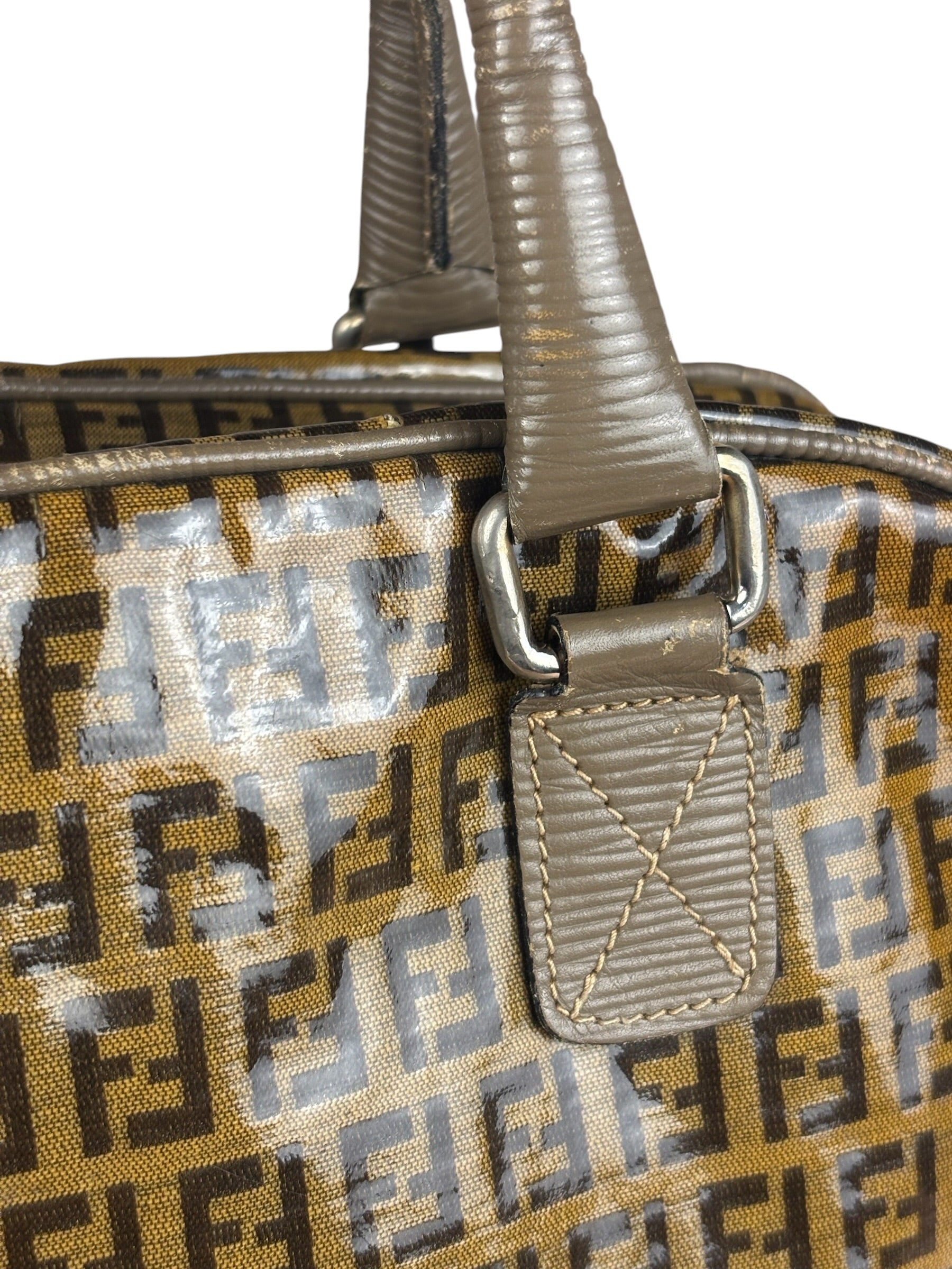 Fendi Vintage FF Brown PVC Handbag