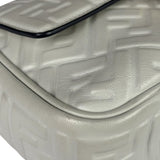 Fendi White Leather FF Flap Baguette