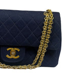 Chanel Navy Quilted Denim Double Flap Bag