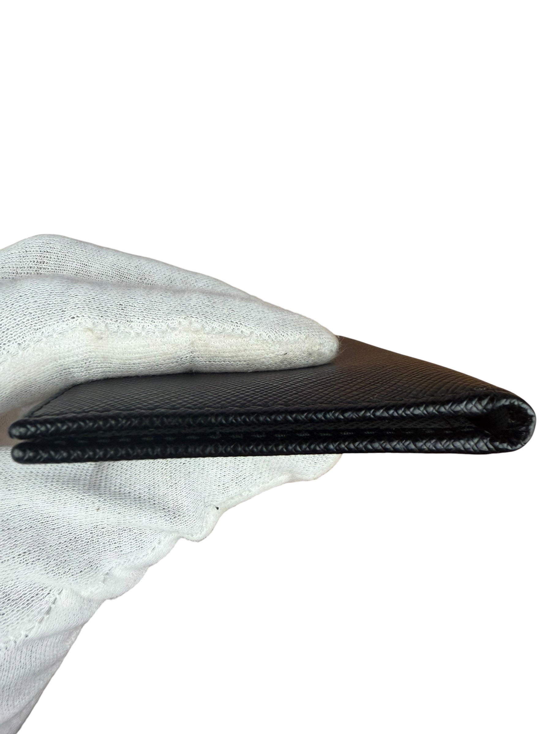 Prada Black/Grey Saffiano Leather Card Holder