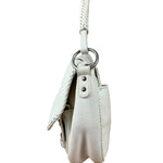 Christian Dior White Leather Gaucho Double Saddle Shoulder Bag