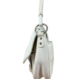 Christian Dior White Leather Gaucho Double Saddle Shoulder Bag