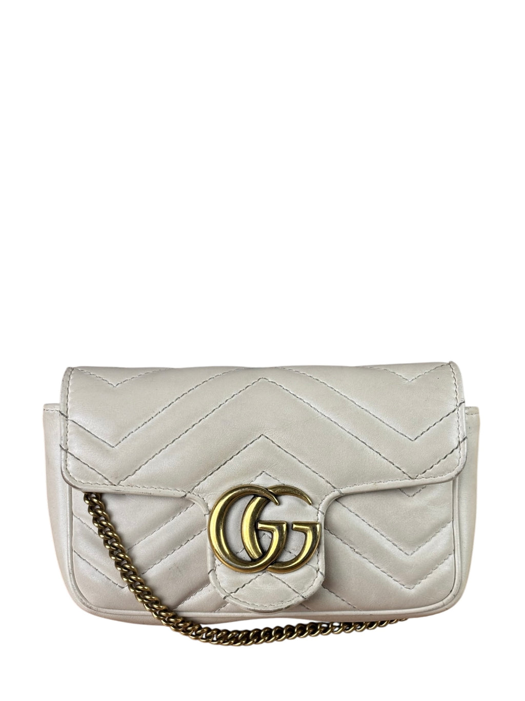 Gucci Marmont Mini Ivory Calfskin Leather Bag