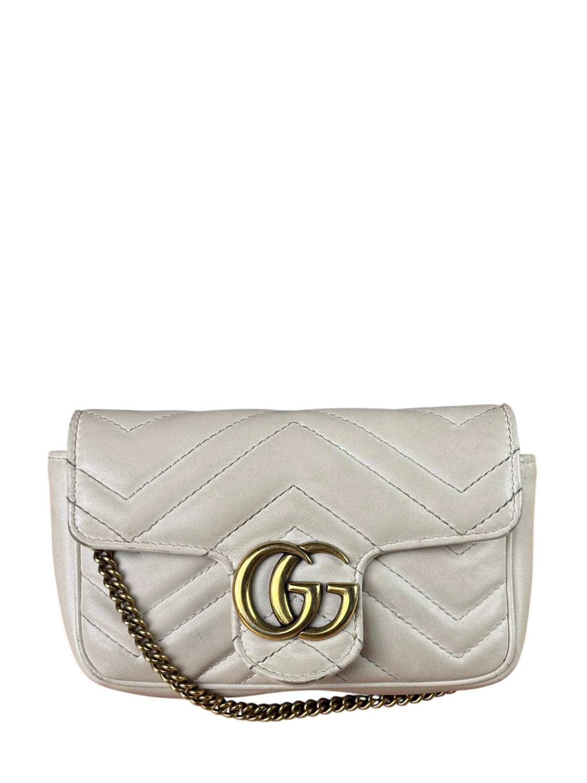 Gucci Marmont Mini Ivory Calfskin Leather Bag