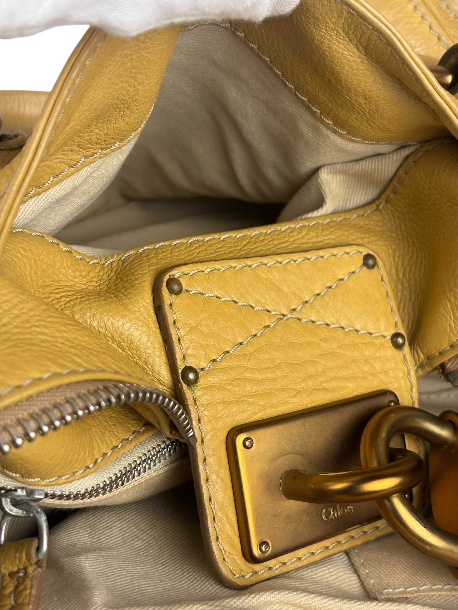 Chloe Yellow Leather Paddington Shoulder Bag