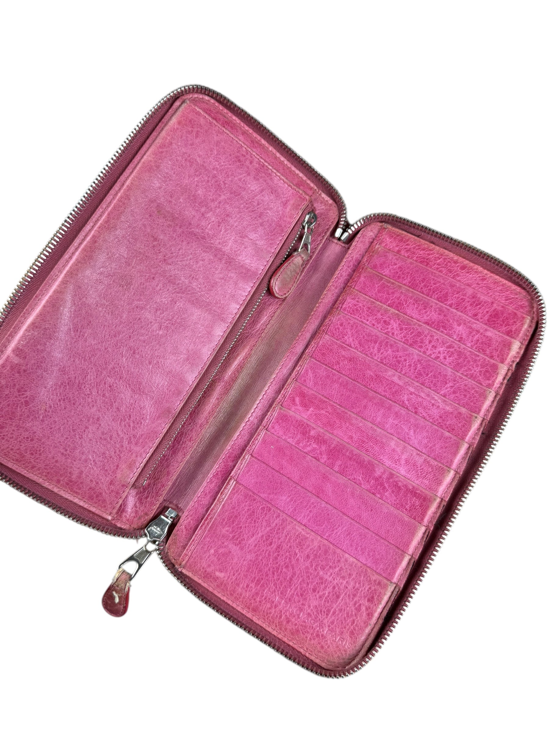 Balenciaga Vintage Pink Le Agneau Long Wallet