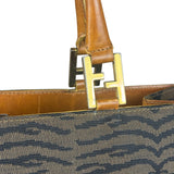 Fendi Vintage Brown Tiger Print Canvas Tote Bag