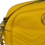 Gucci Bright Yellow GG Marmont Matelasse Shoulder Camera Bag