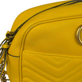 Gucci Bright Yellow GG Marmont Matelasse Shoulder Camera Bag