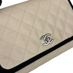 Chanel White Caviar Quilted Top Handle Flap Bag 2018