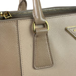 Prada Beige Saffiano Leather Galleria Large Shoulder Bag