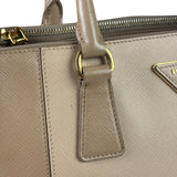 Prada Beige Saffiano Leather Galleria Large Shoulder Bag