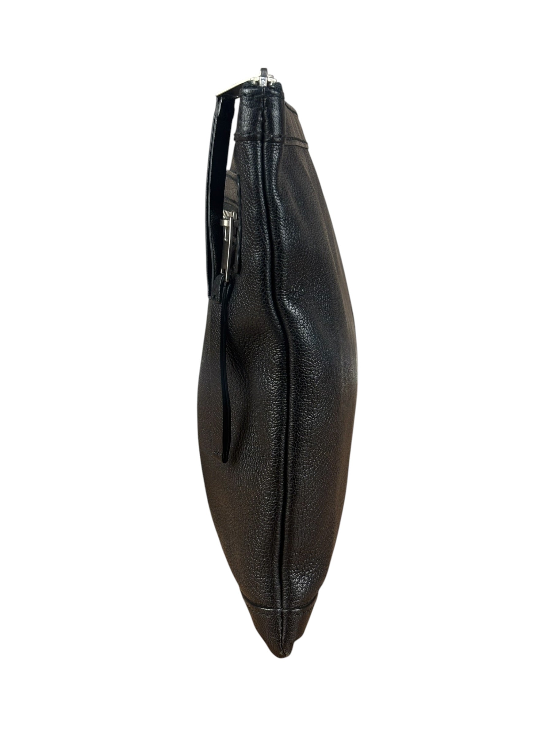 Balenciaga Black Leather Moto City Clutch Pouch