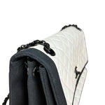 Chanel Quilted Two Tone Leather Flap Bag White