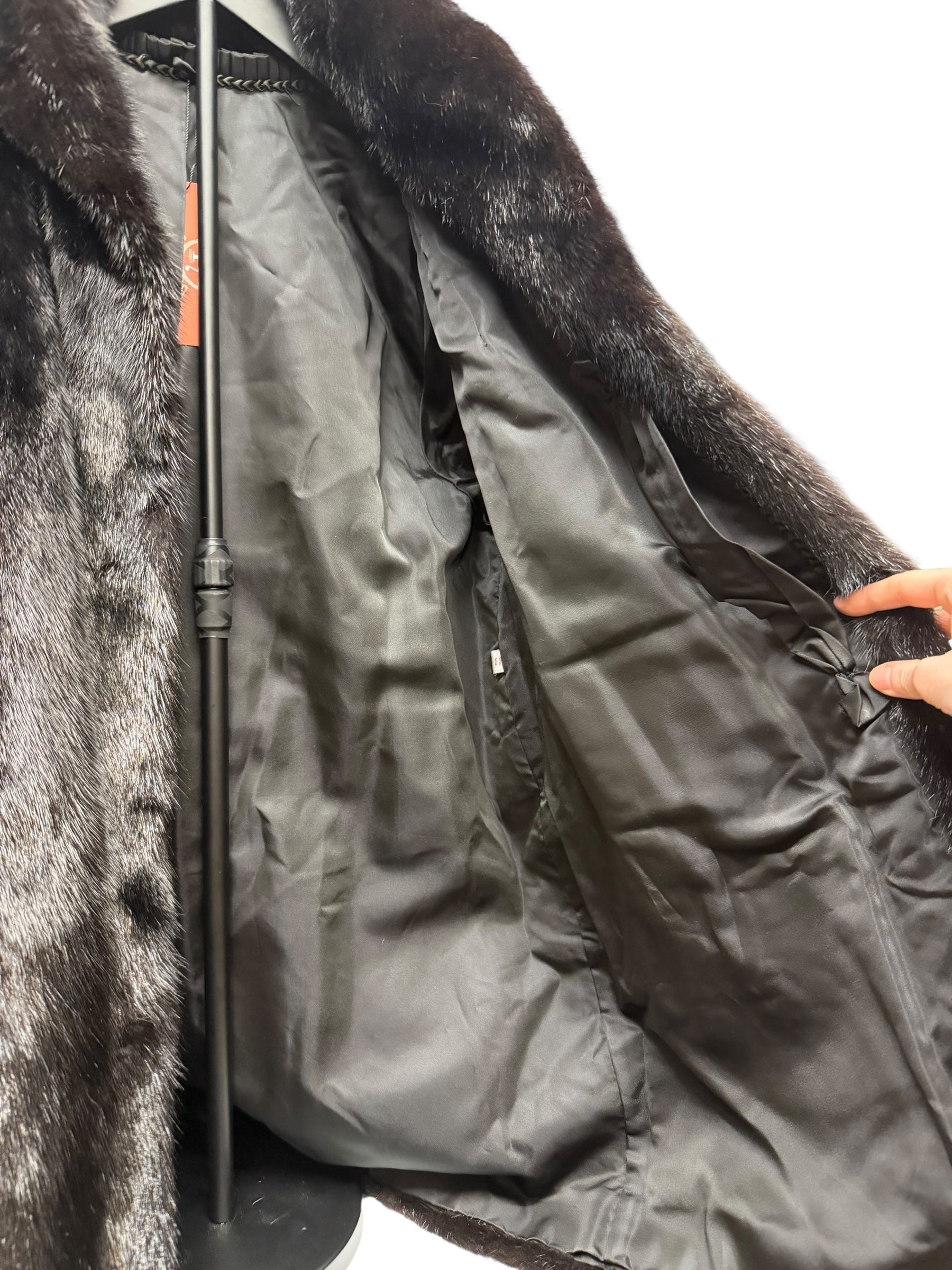 Vintage Black Fur Mid Length Coat