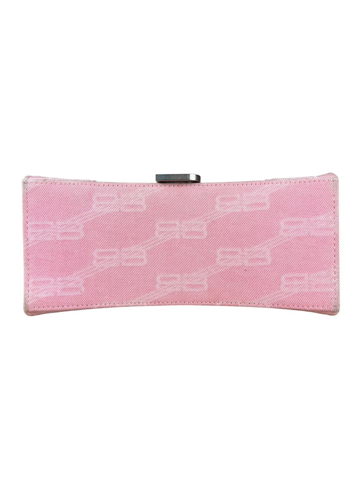 Balenciaga Pink Denim Small Hourglass 2Way Handbag