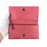 Balenciaga Pink Leather Moto Long Wallet