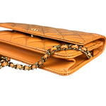 Chanel Orange Patent Leather Flap Wallet on Chain Bag