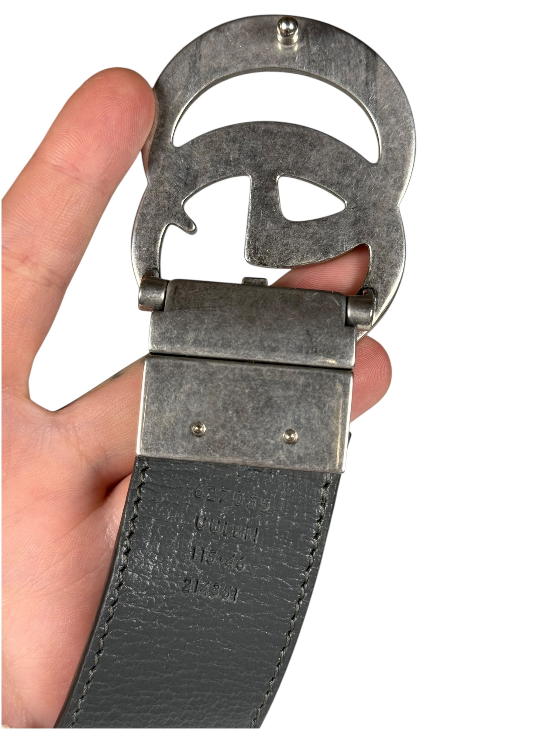 Gucci Belt Reversible Black GG Supreme/Black Silver Hardware